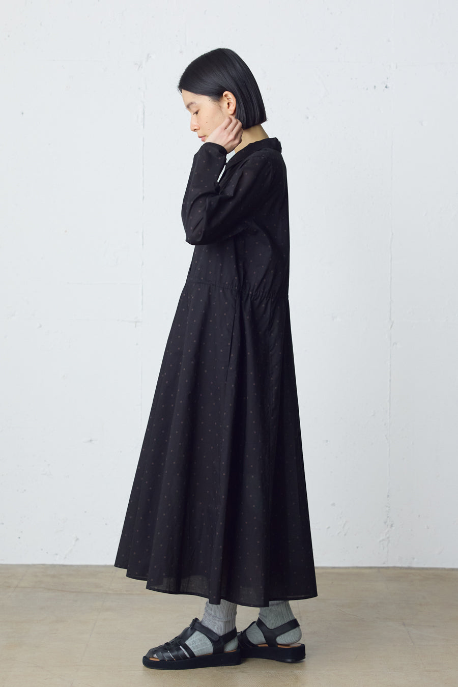 waist switching dots one-piece