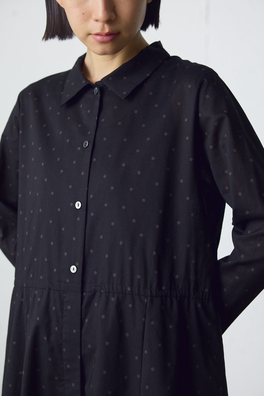 waist switching dots one-piece