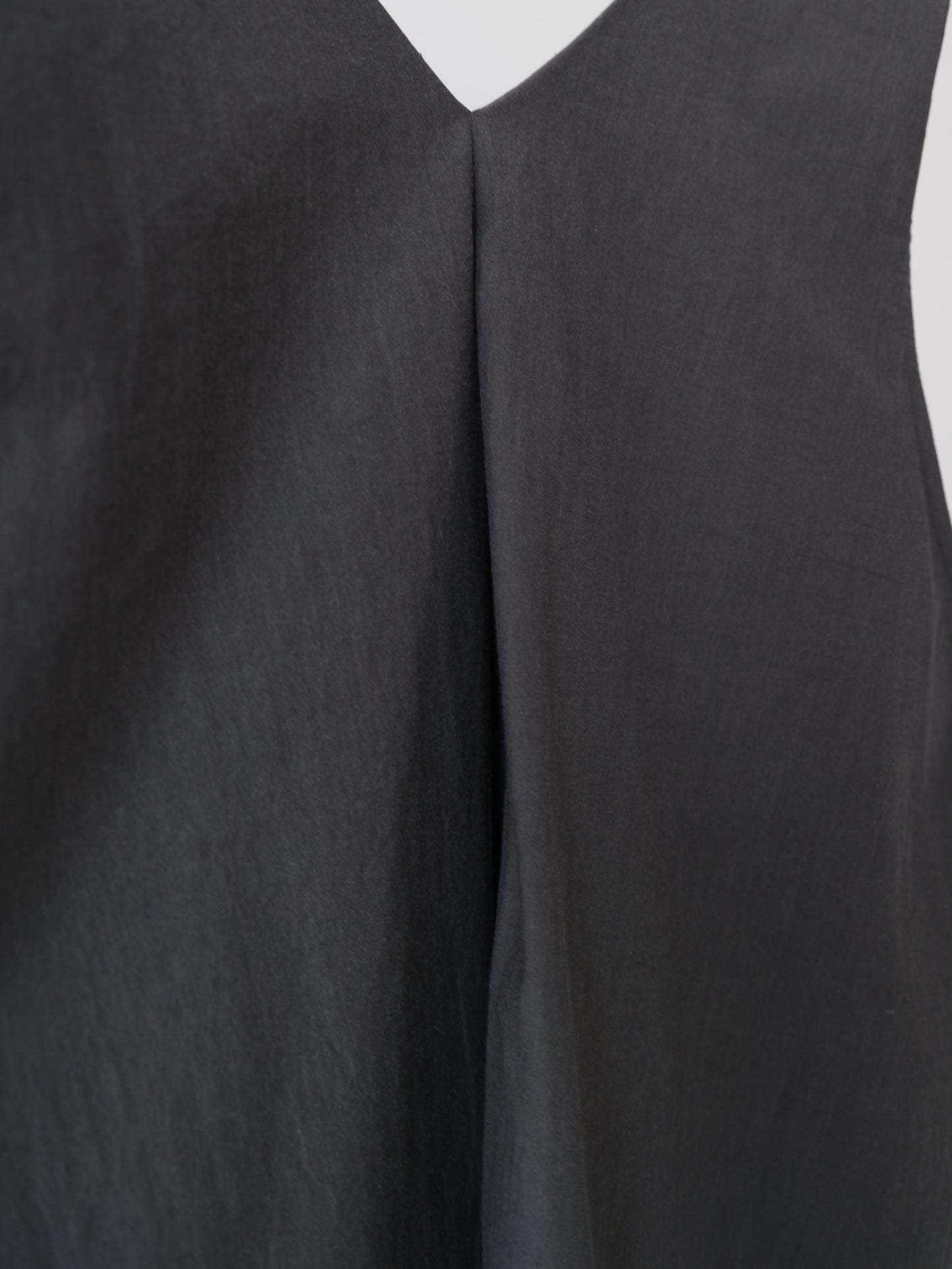 V neck long gilet one-piece