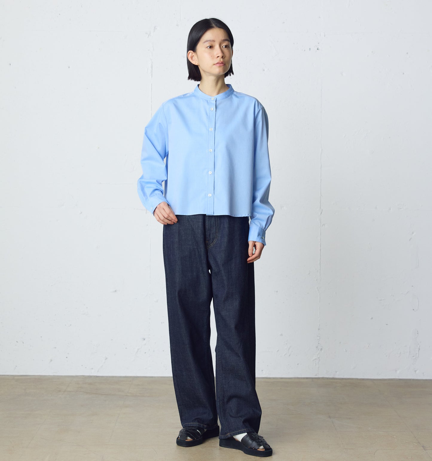 high waist straight denim