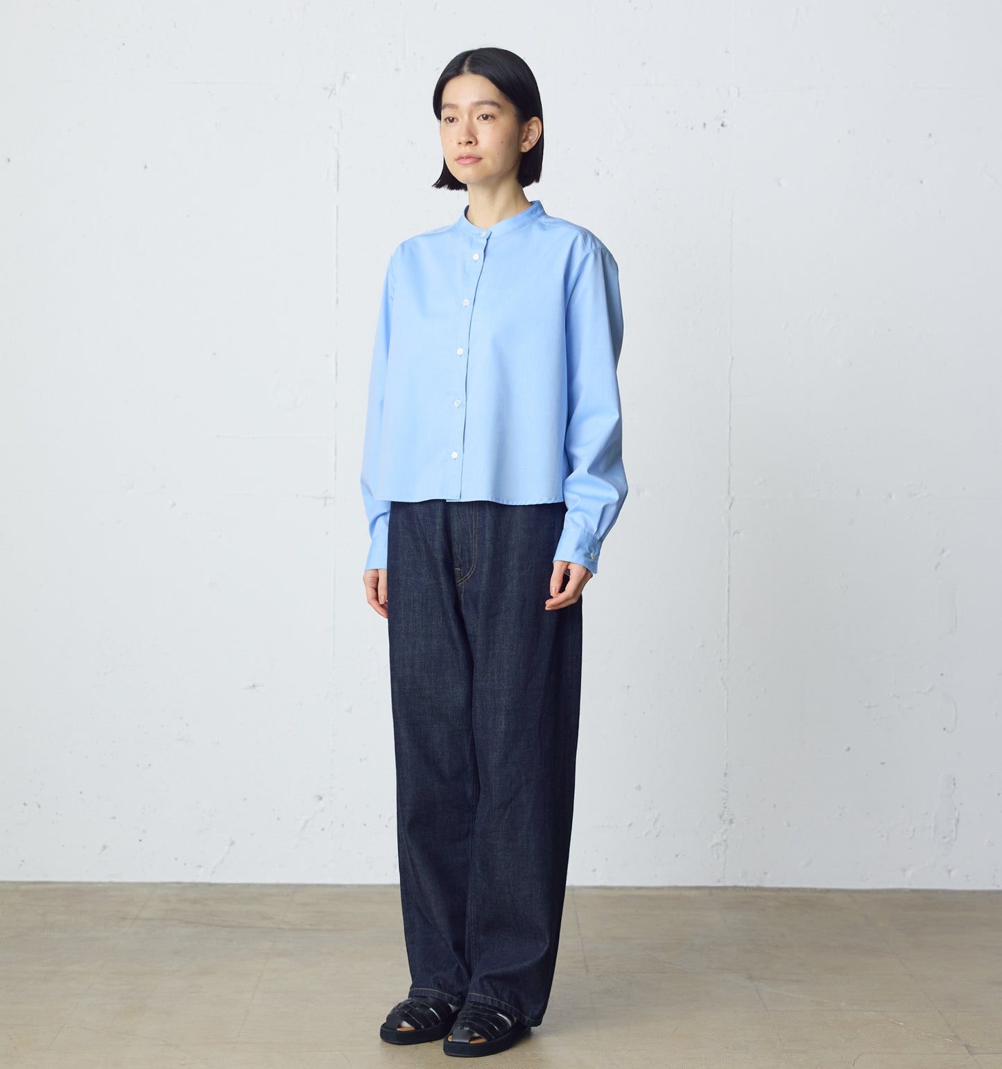 high waist straight denim