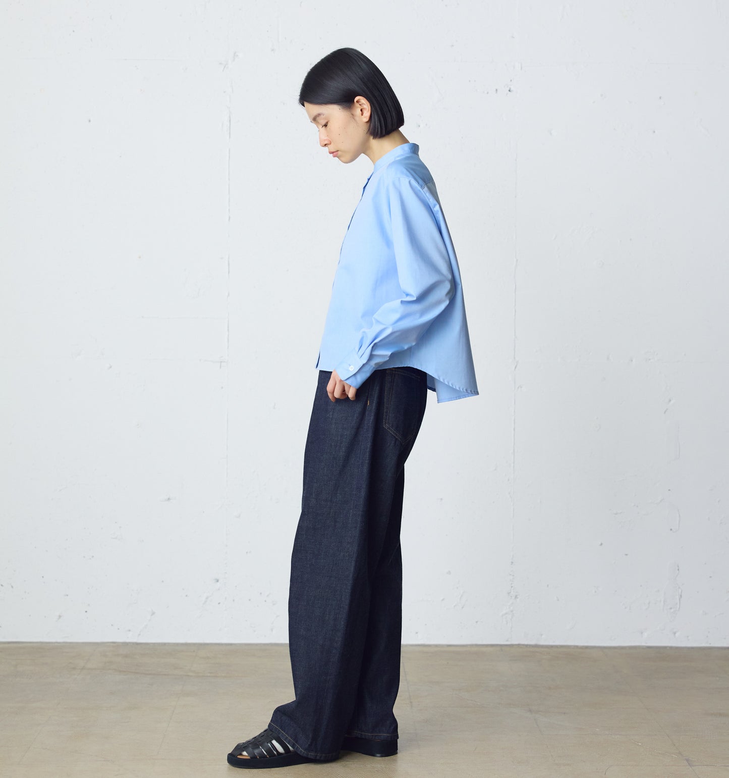 high waist straight denim