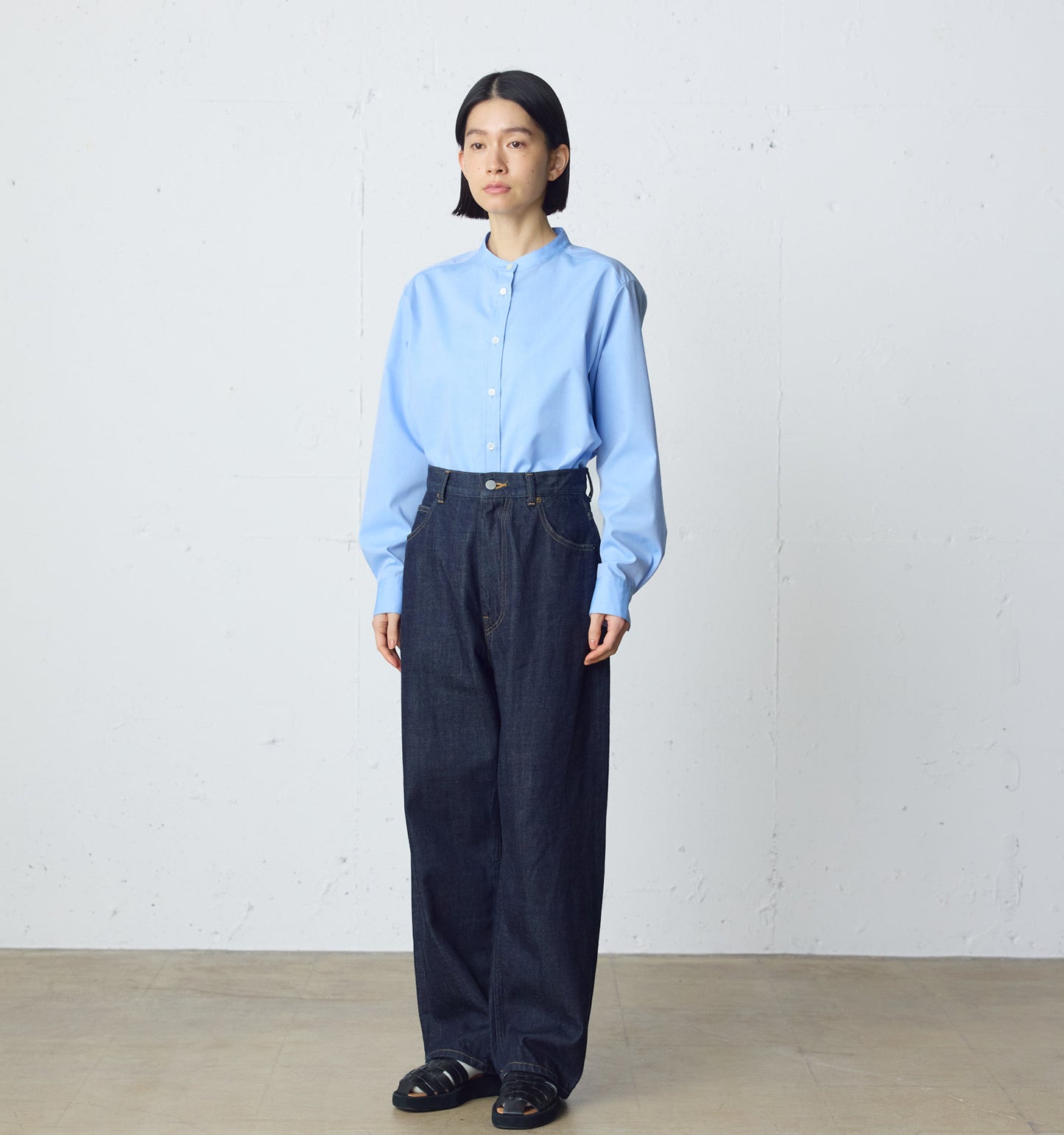 high waist straight denim