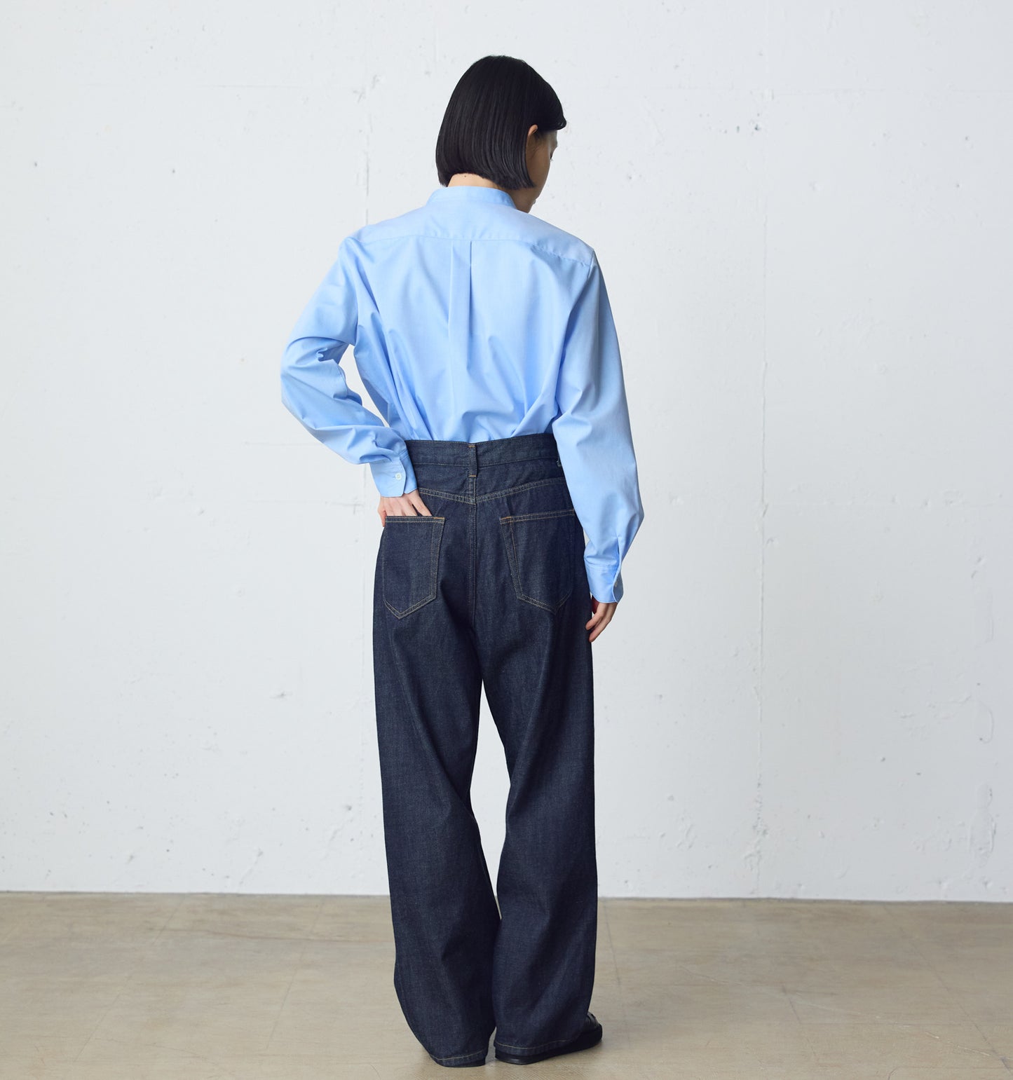 high waist straight denim