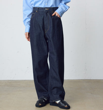 high waist straight denim