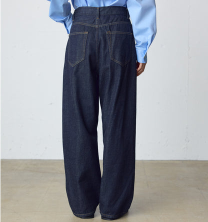 high waist straight denim