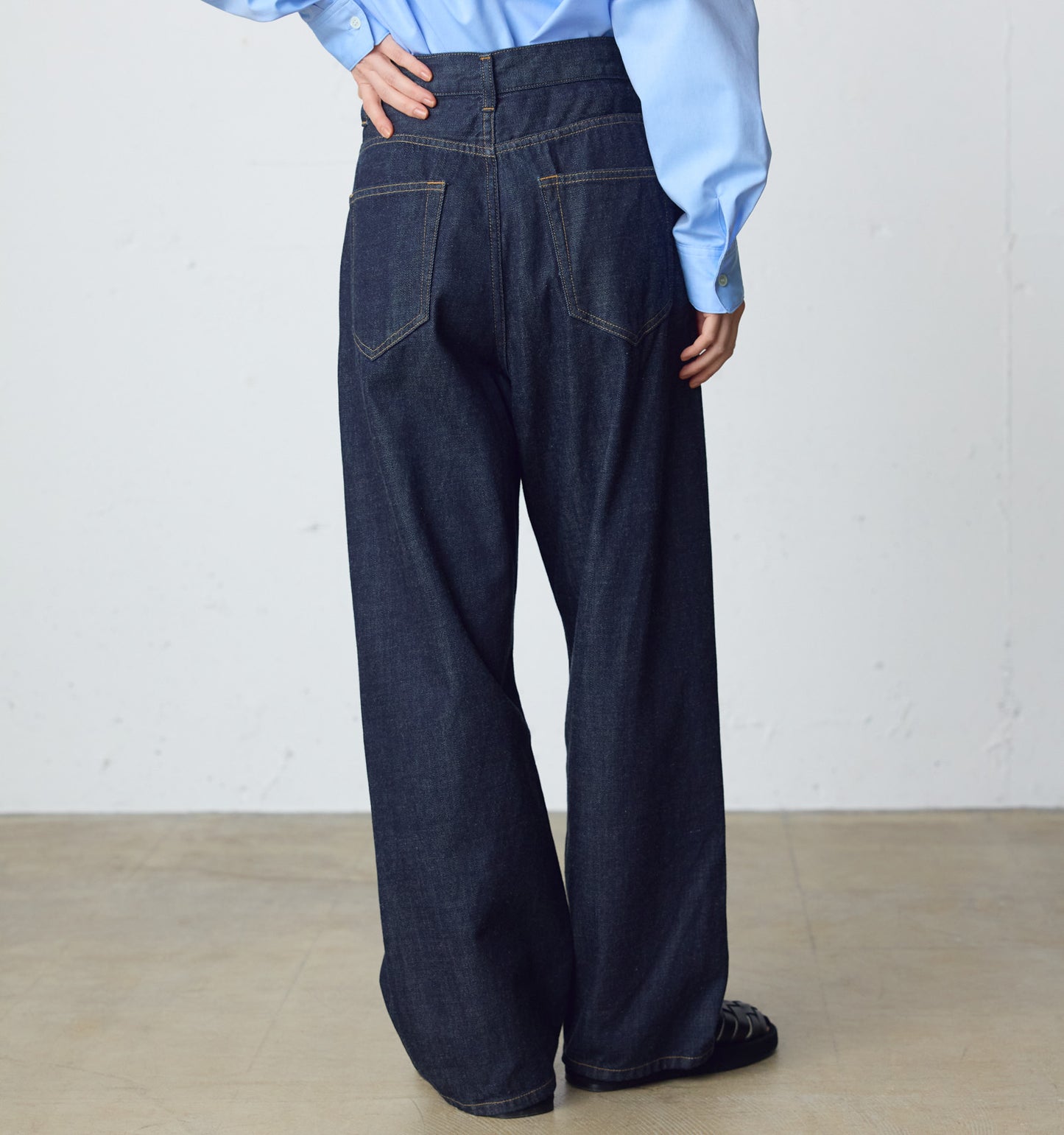 high waist straight denim