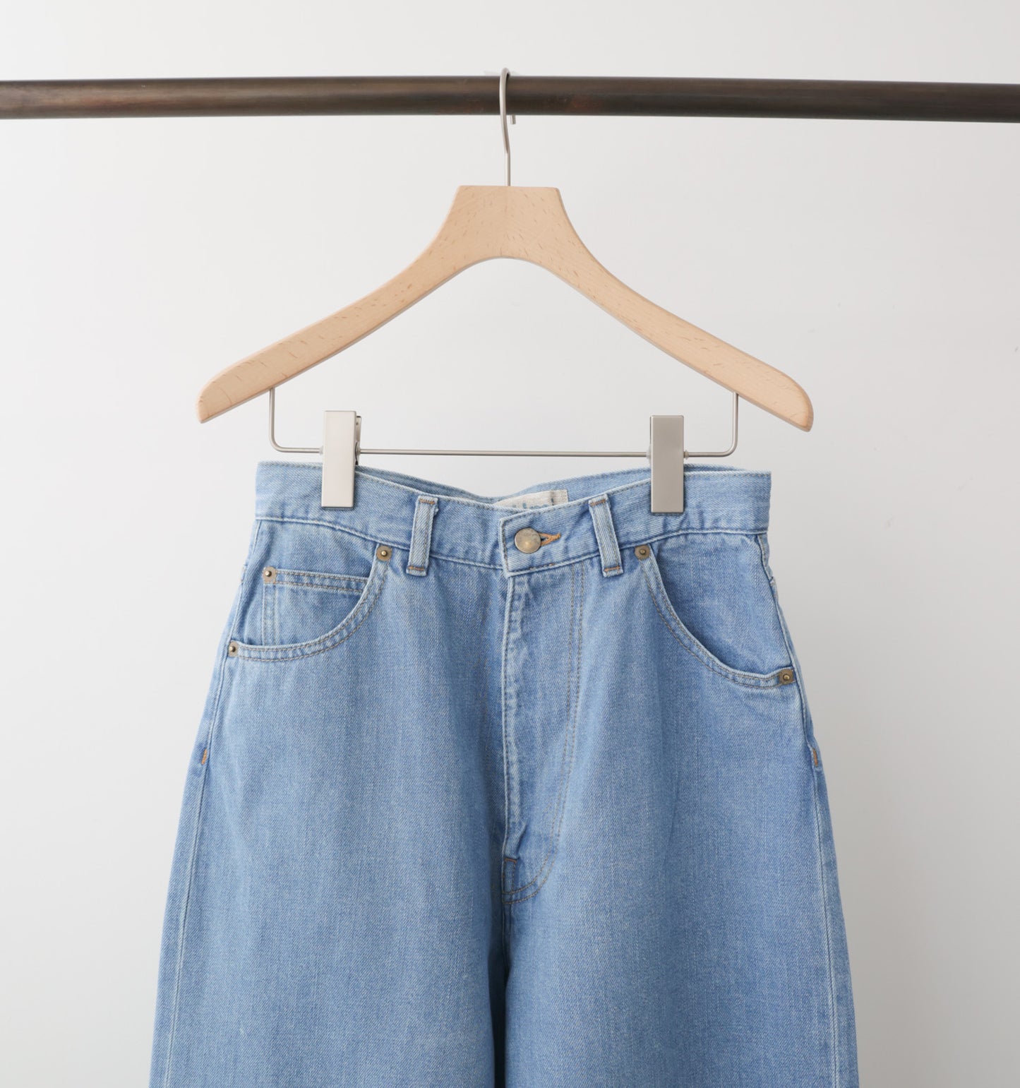 high waist straight denim