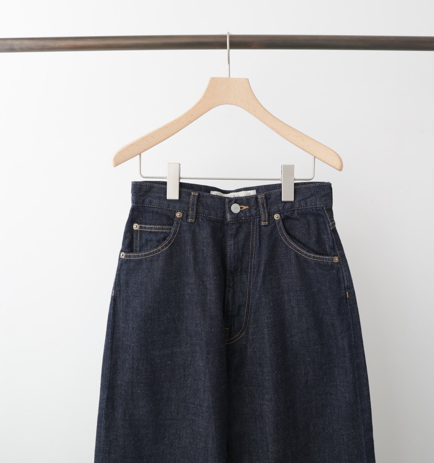 high waist straight denim