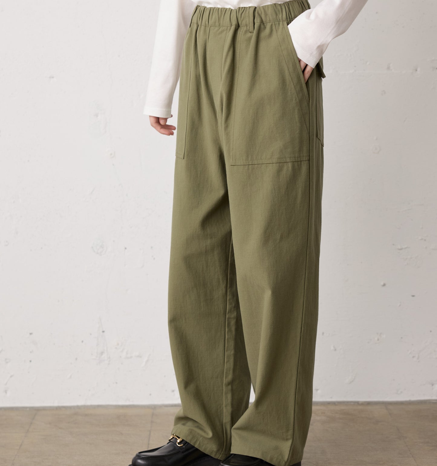 back satin baker pants