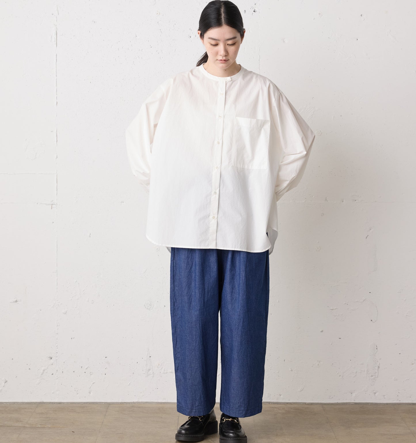 denim wide easy pants