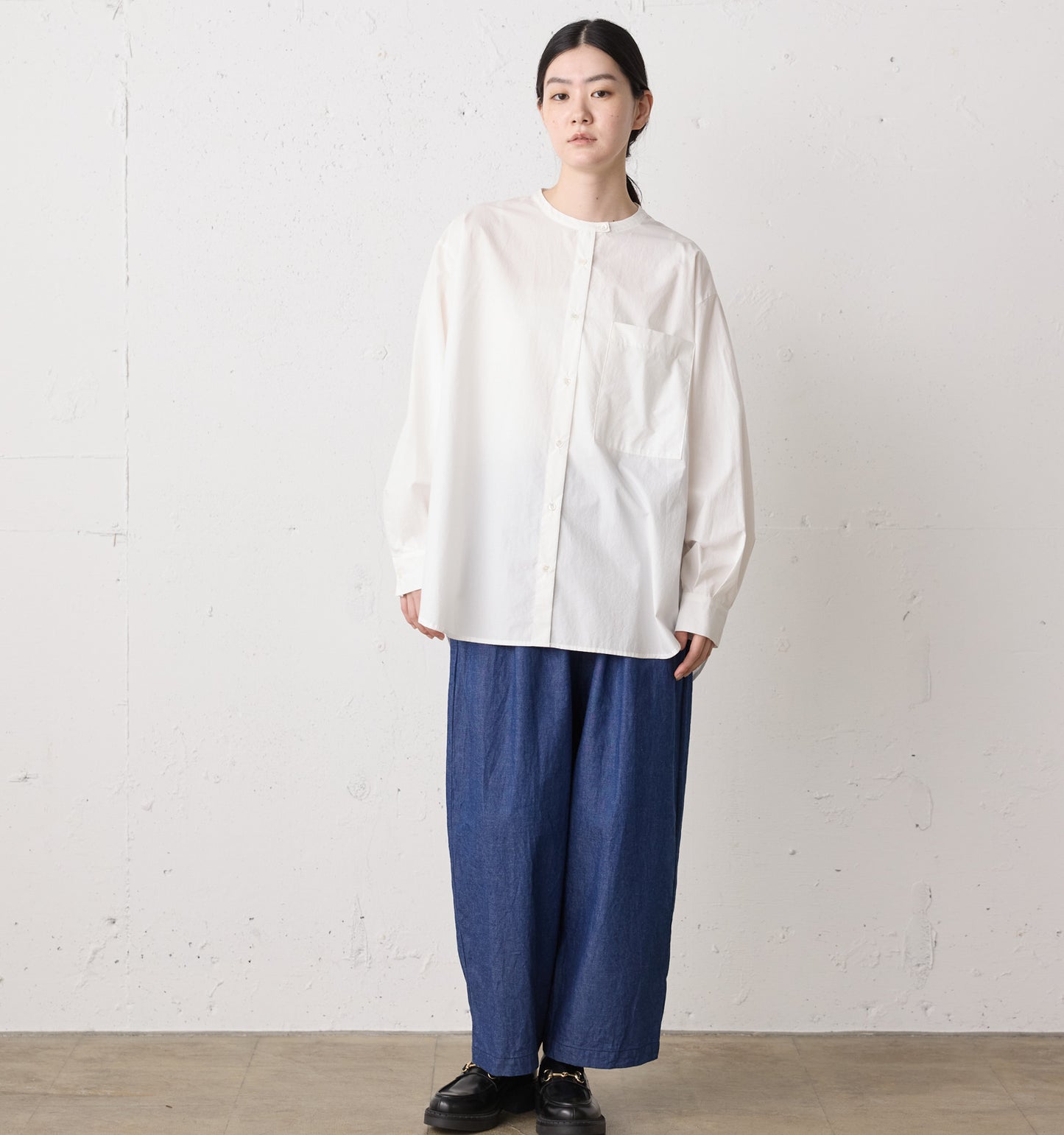 denim wide easy pants