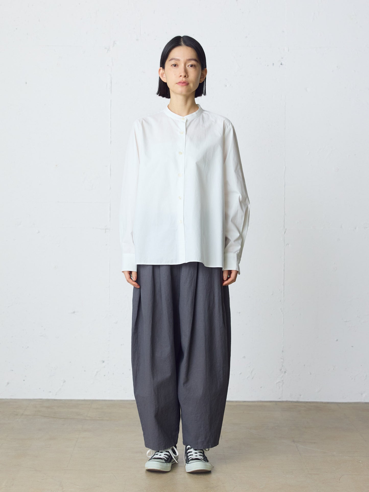 cottonlinen wide easy tapered pants
