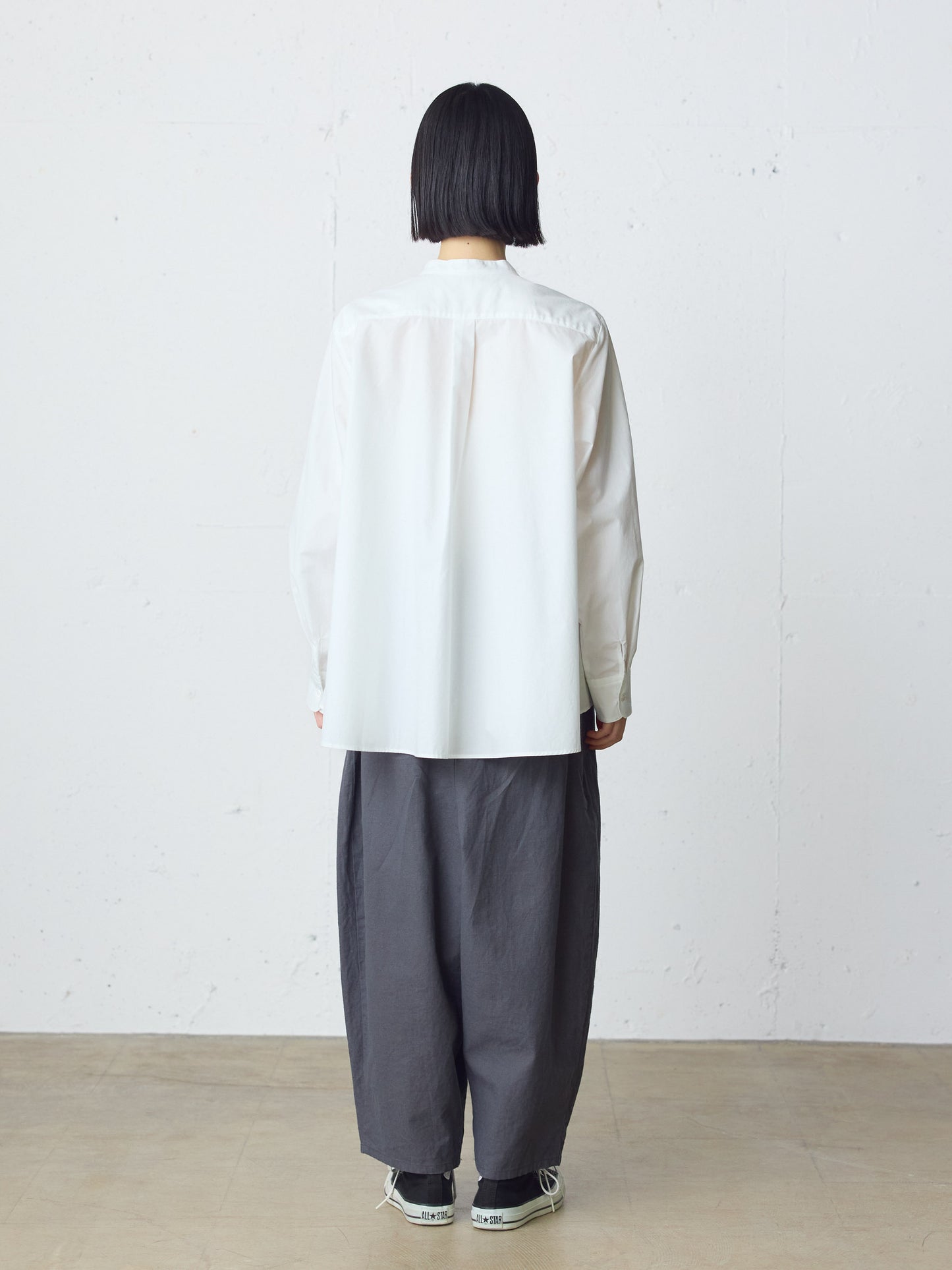 cottonlinen wide easy tapered pants