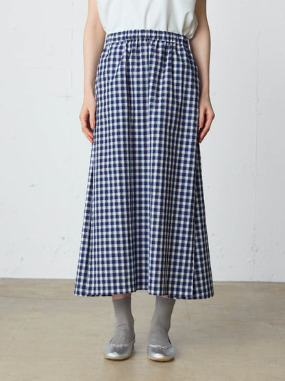 seersucker check skirt