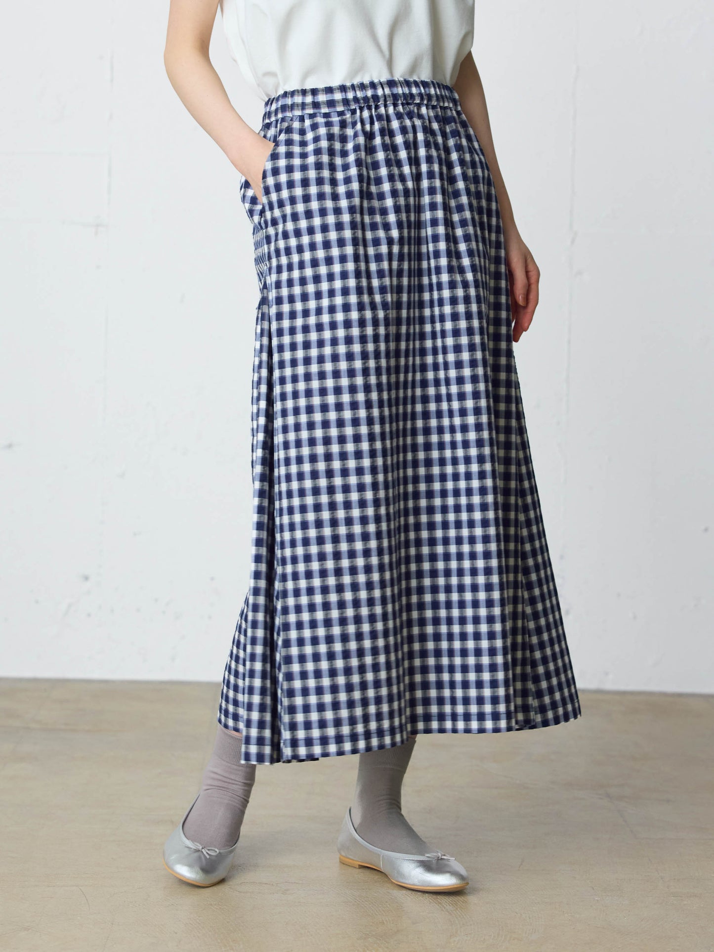 seersucker check skirt
