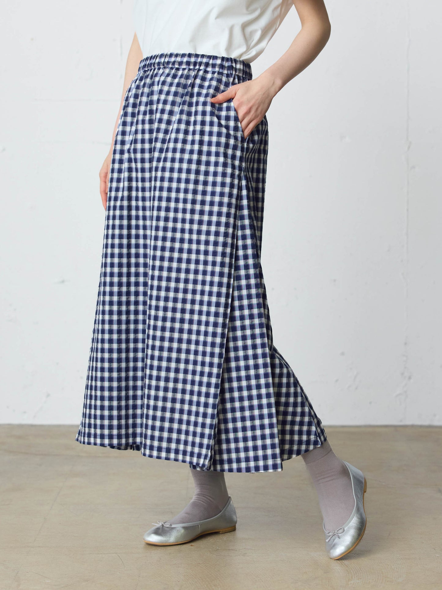 seersucker check skirt