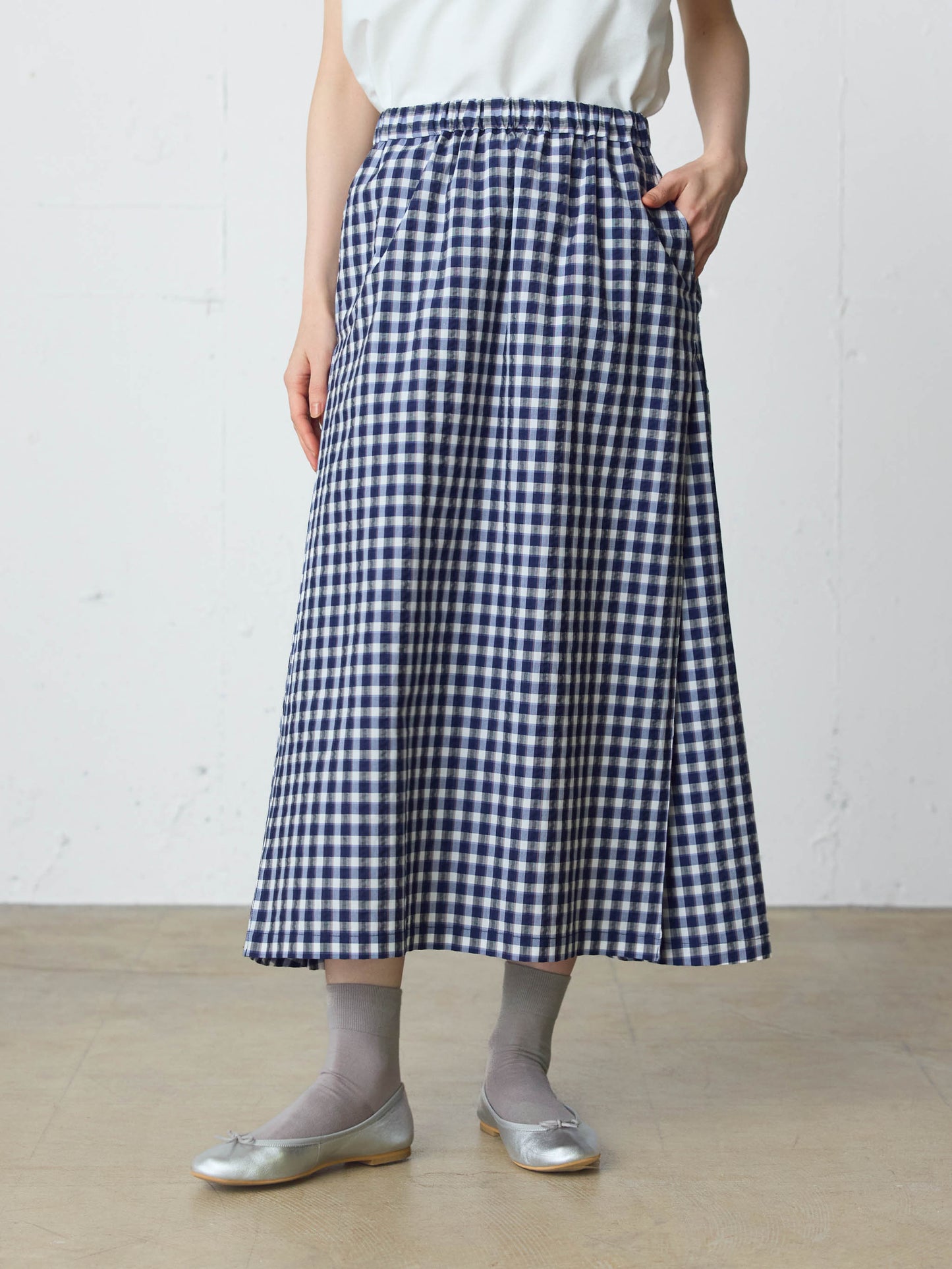 seersucker check skirt
