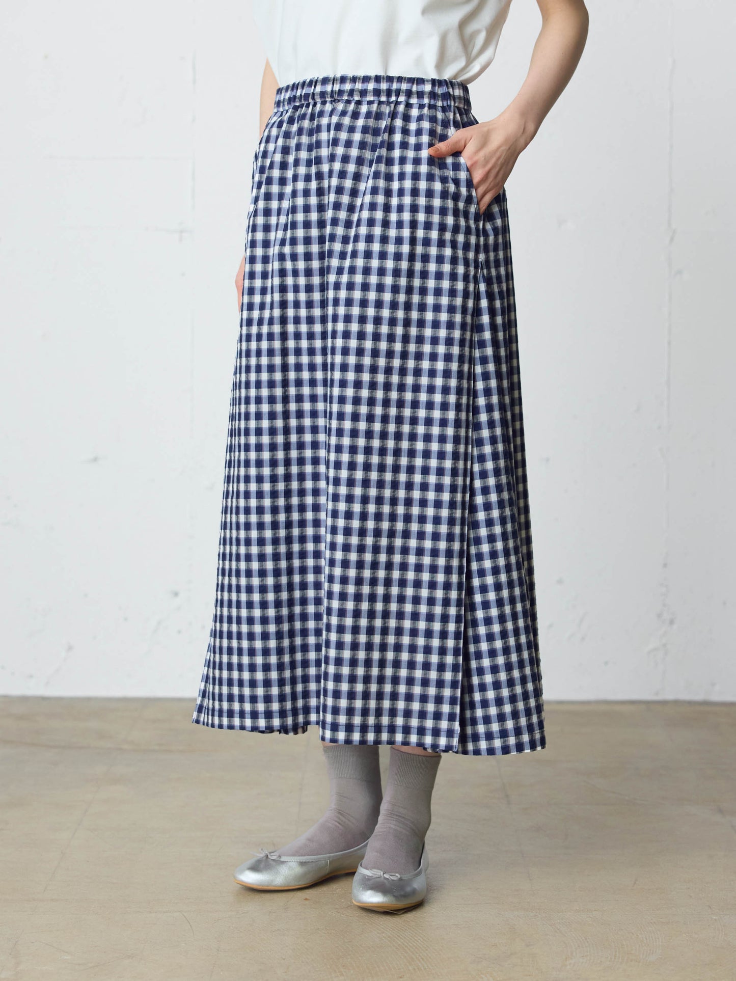seersucker check skirt