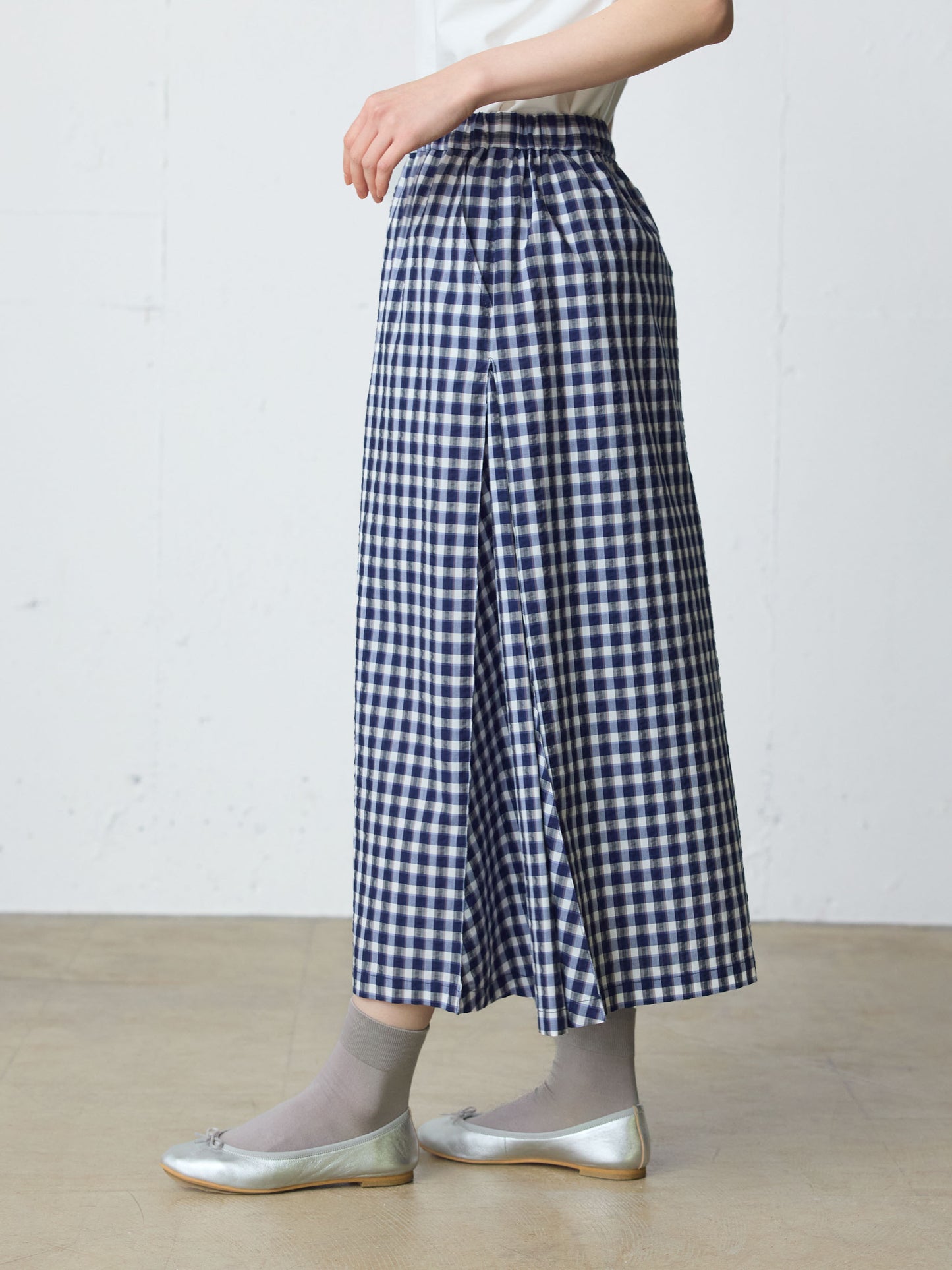 seersucker check skirt