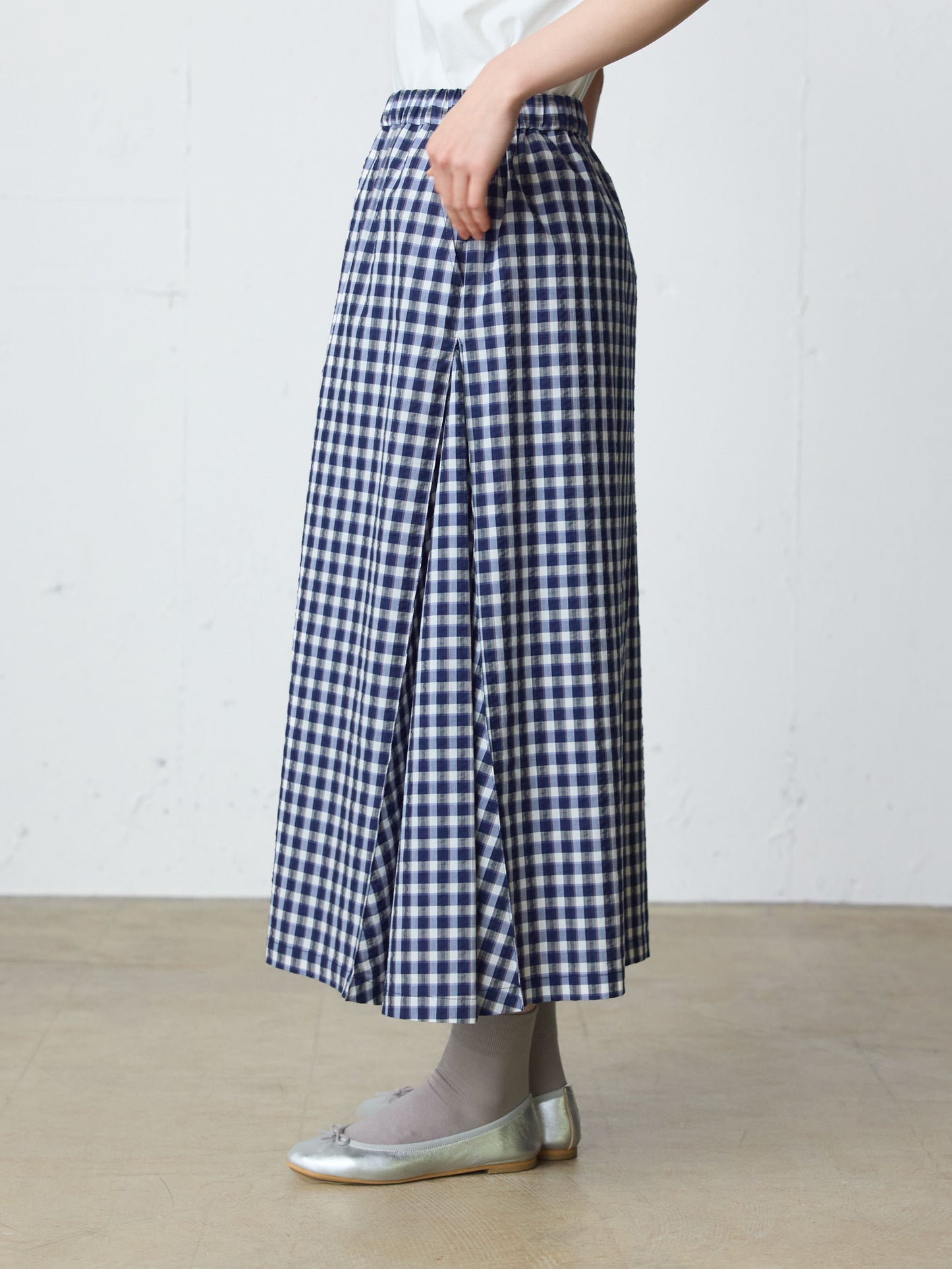 seersucker check skirt