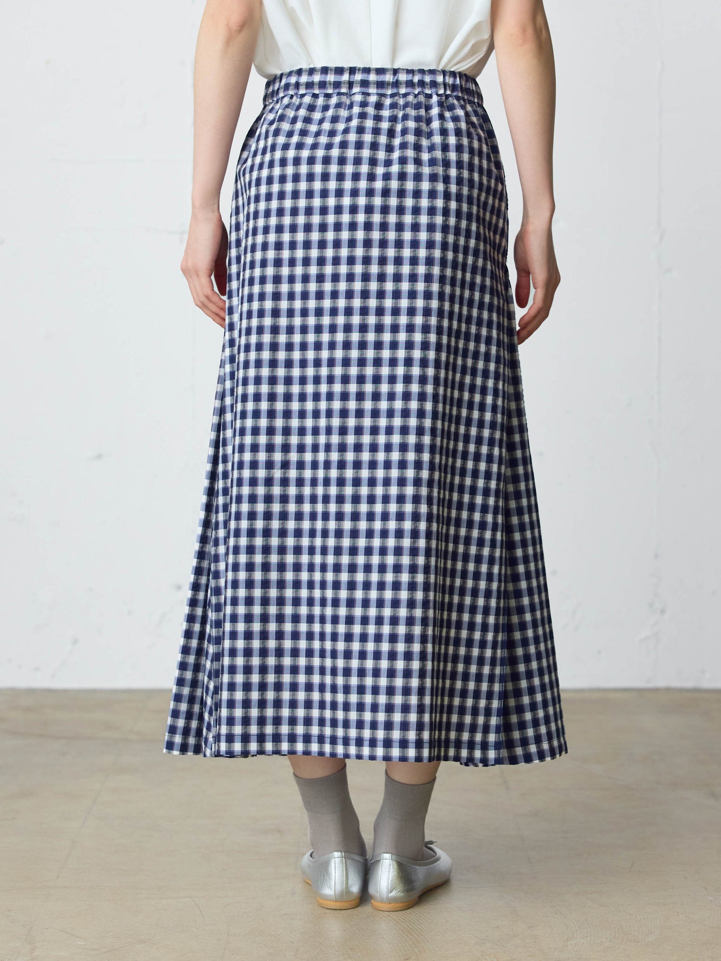 seersucker check skirt