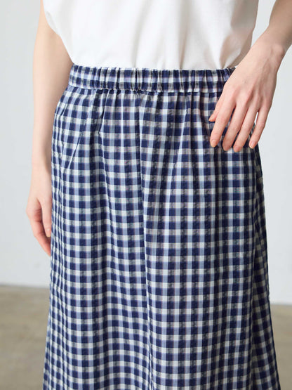 seersucker check skirt