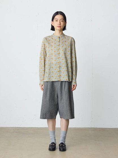 cotton linen tuck short pants