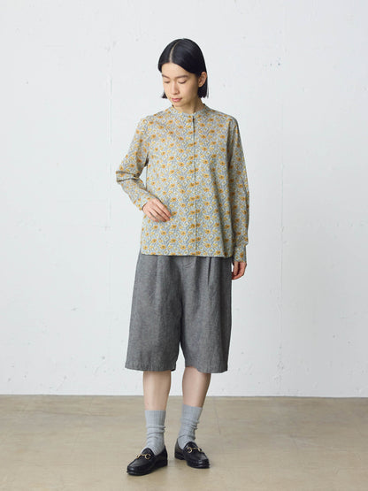 cotton linen tuck short pants
