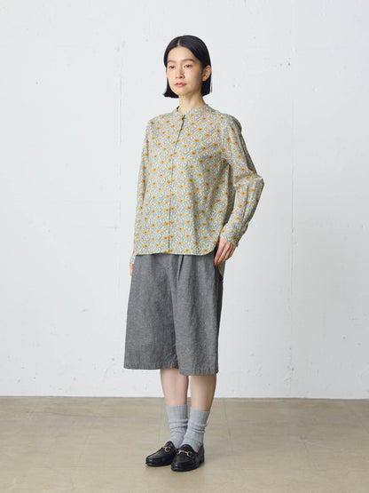 cotton linen tuck short pants