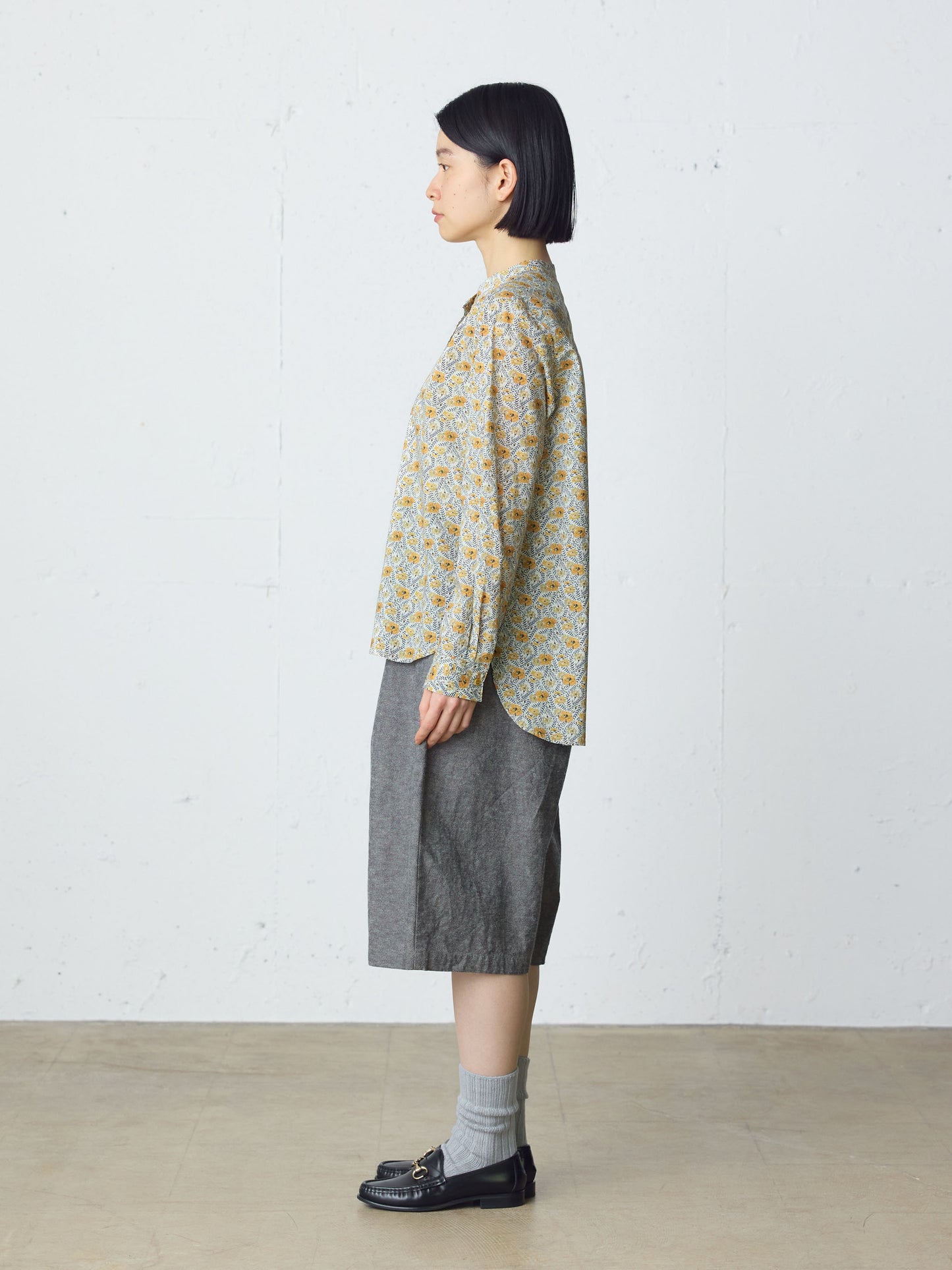 cotton linen tuck short pants