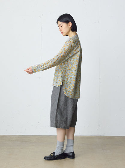 cotton linen tuck short pants