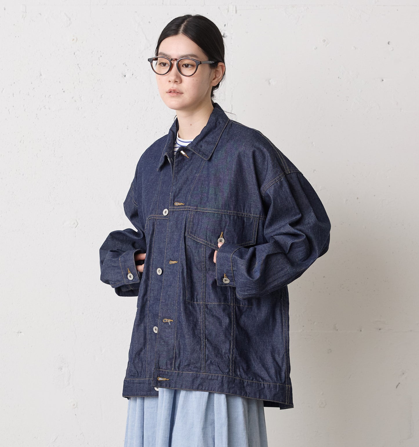 wide denim jacket