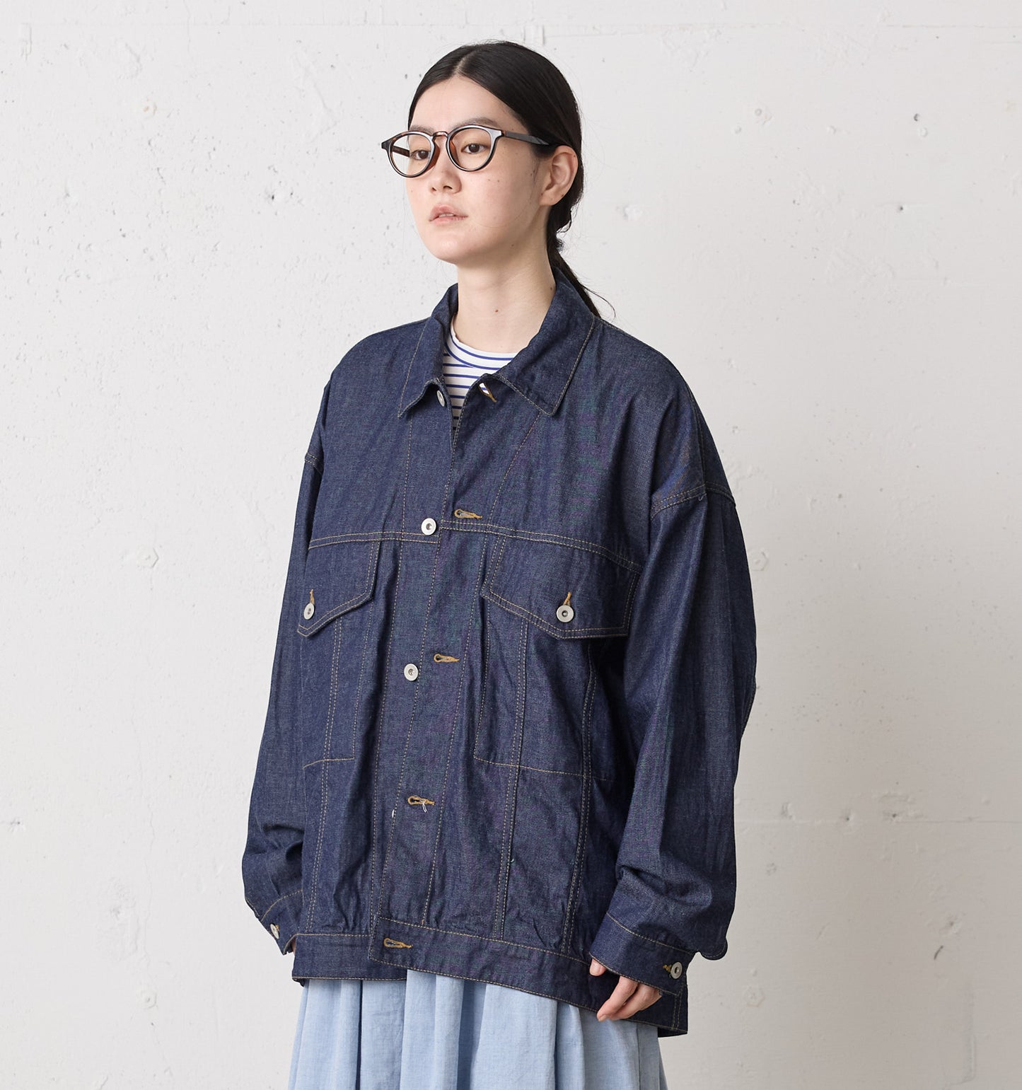 wide denim jacket