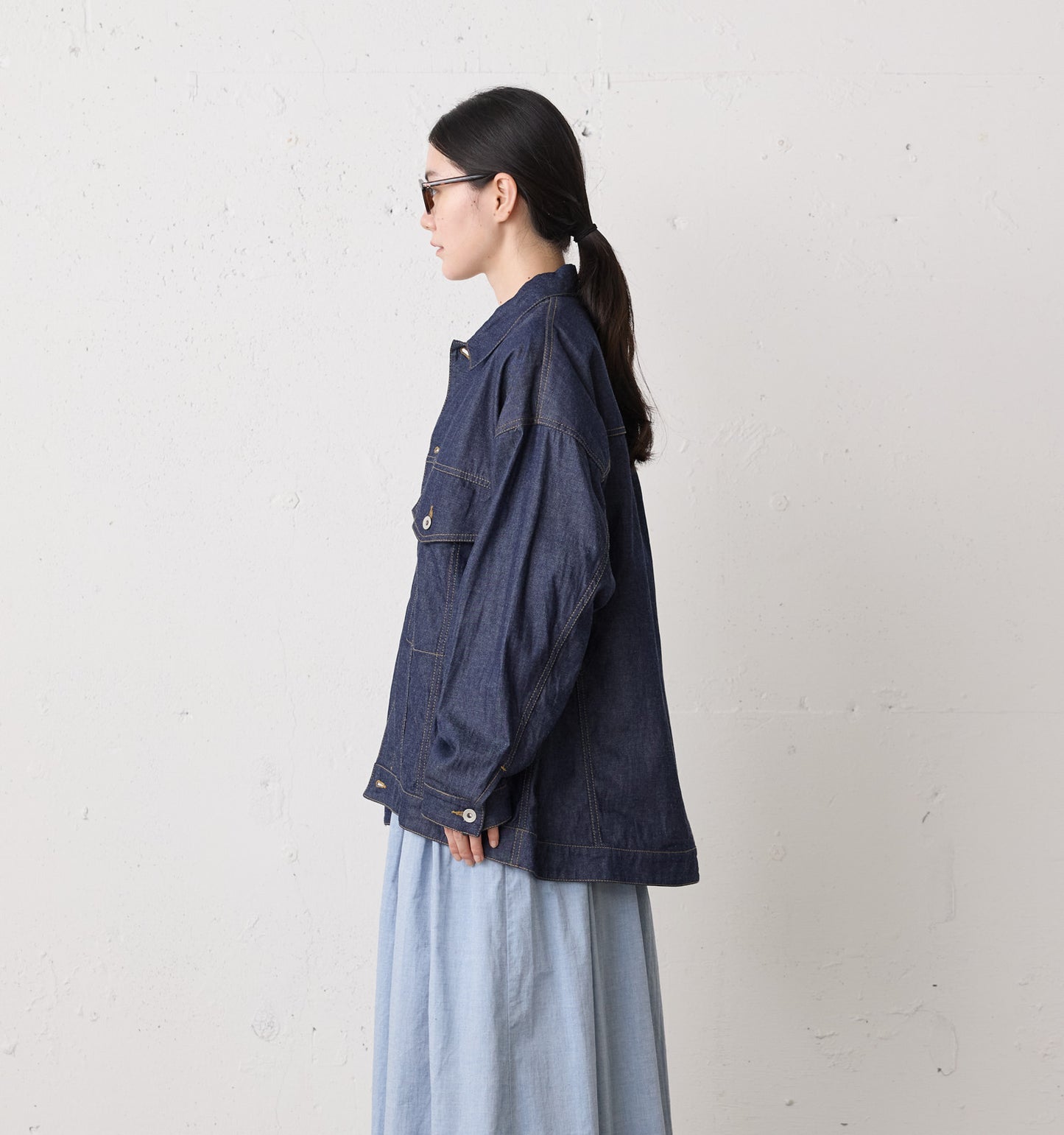 wide denim jacket