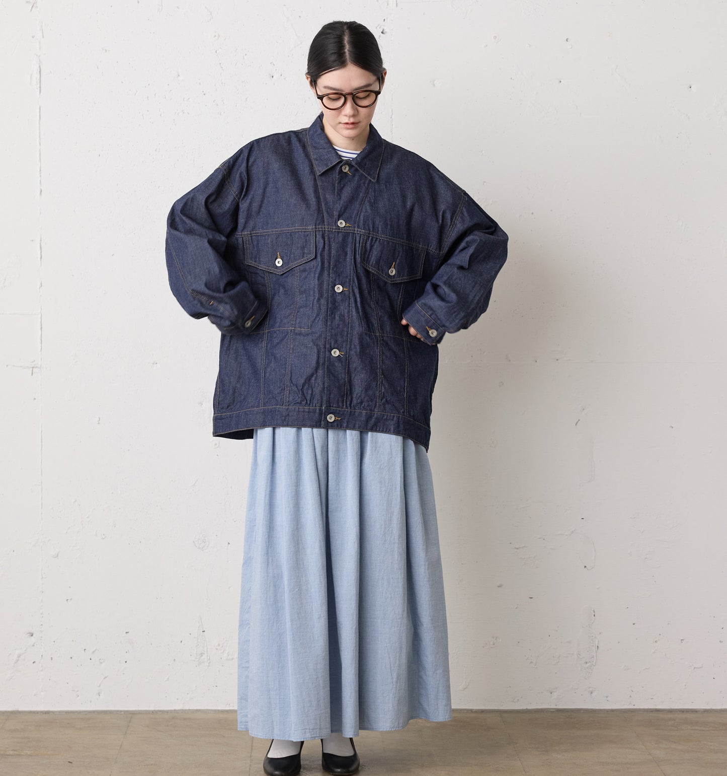 wide denim jacket