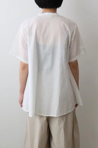 half sleeve dots A line shirt