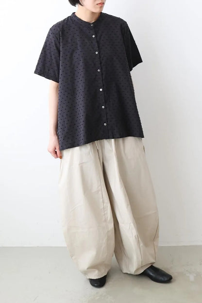 half sleeve dots A line shirt