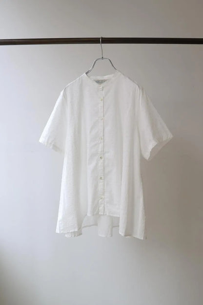 half sleeve dots A line shirt