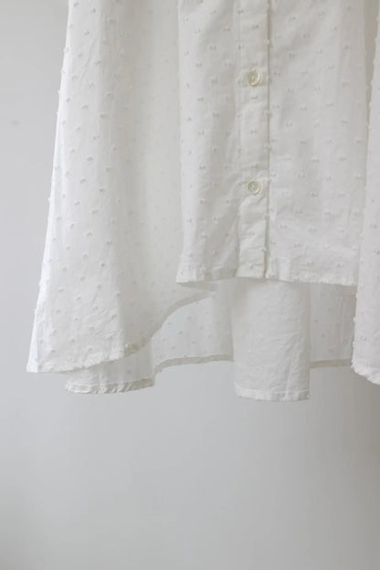 half sleeve dots A line shirt