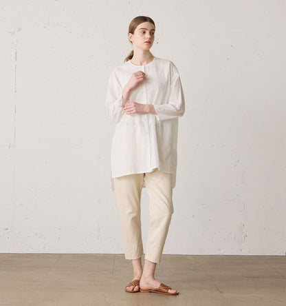 4/5 length white denim pants