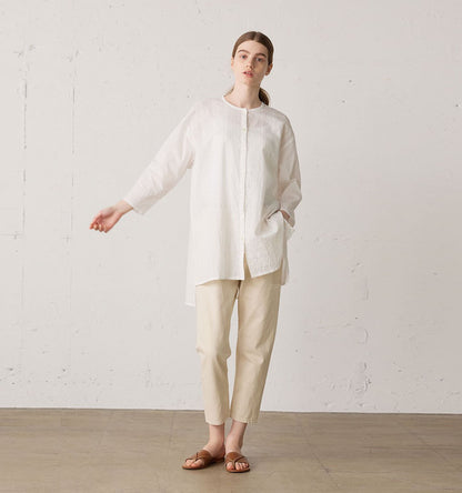 4/5 length white denim pants