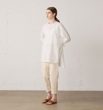 4/5 length white denim pants