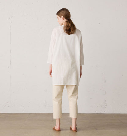 4/5 length white denim pants