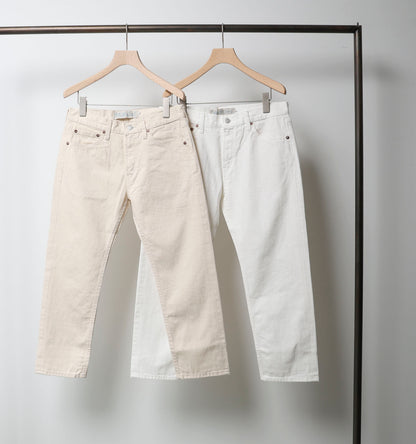 4/5 length white denim pants