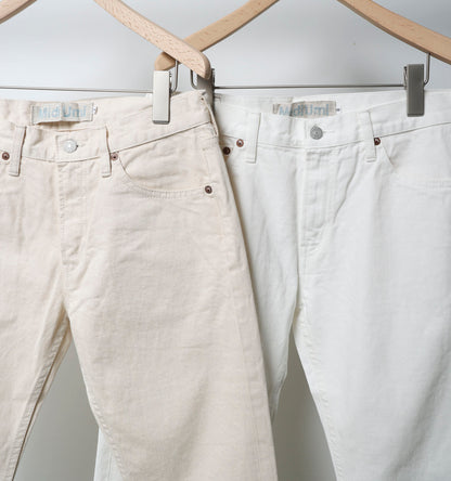 4/5 length white denim pants
