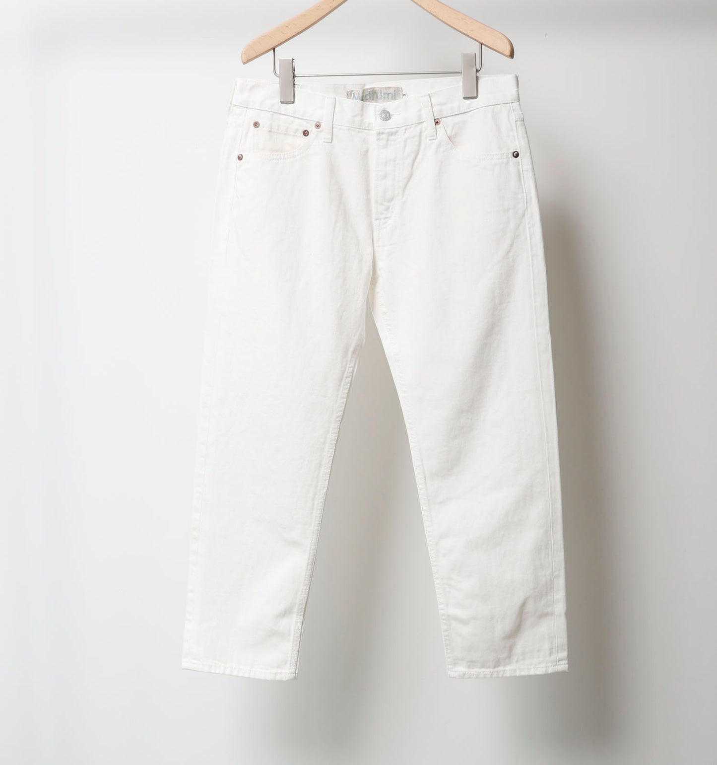 4/5 length white denim pants