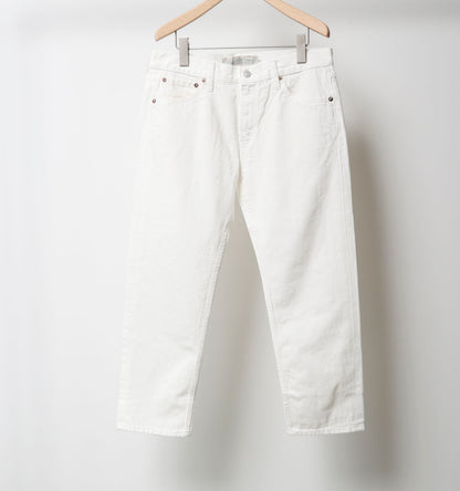 4/5 length white denim pants