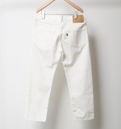 4/5 length white denim pants
