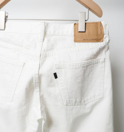 4/5 length white denim pants